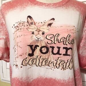 SHAKE YOUR COTTONTAIL Easter Bleached Handmade Graphic Tee
